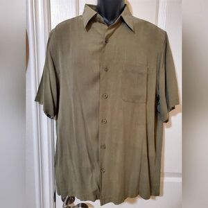 SILK CLAIBORNE MENS LARGE CAMP SHIRT